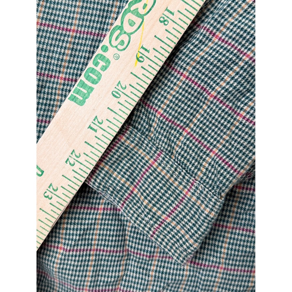 Orvis Men Button Down L/S Shirt Large Green Plaid Gingham Check Cotton VTG - Picture 6 of 9